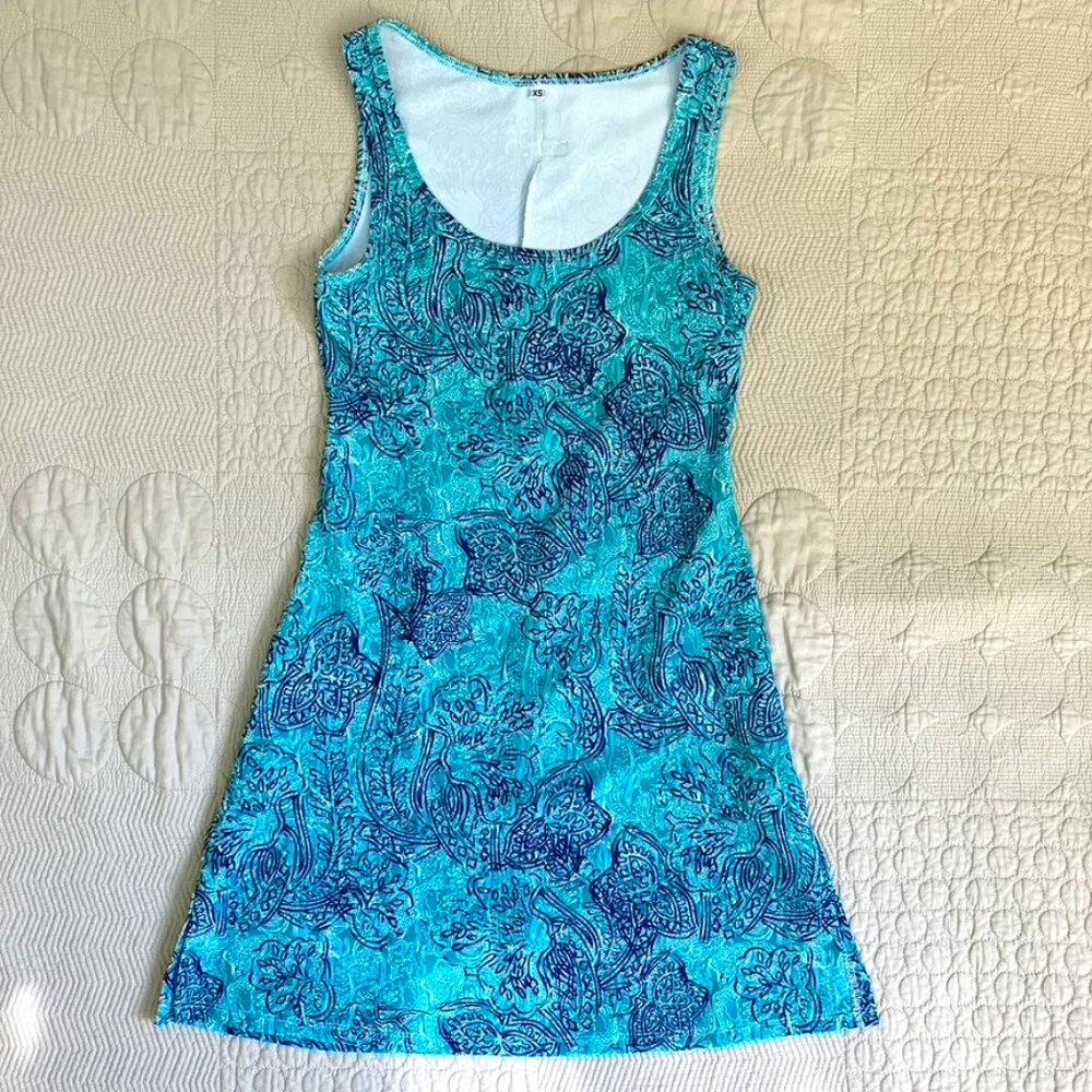 Nuu-Muu XS Women's Dress Scoop neck, a-line, back pockets, not see-through!